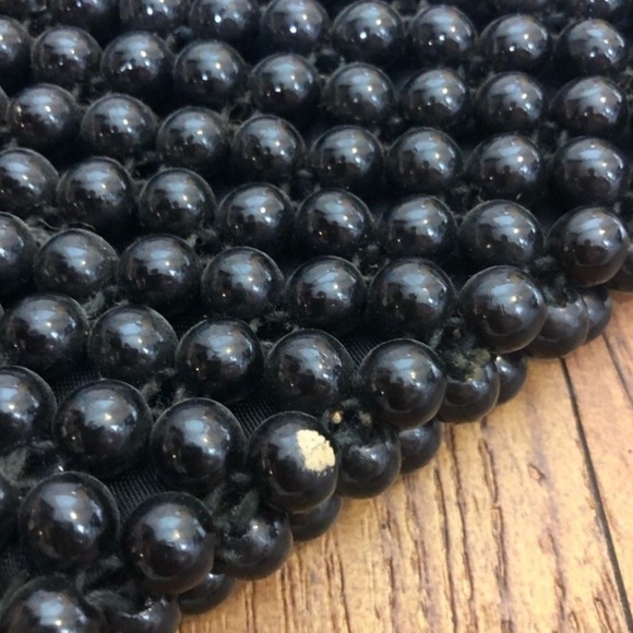 Vintage Mid Century MOD Authentic Bead Bag Formal Large Black Bag by Josef Japan - Picture 13 of 13